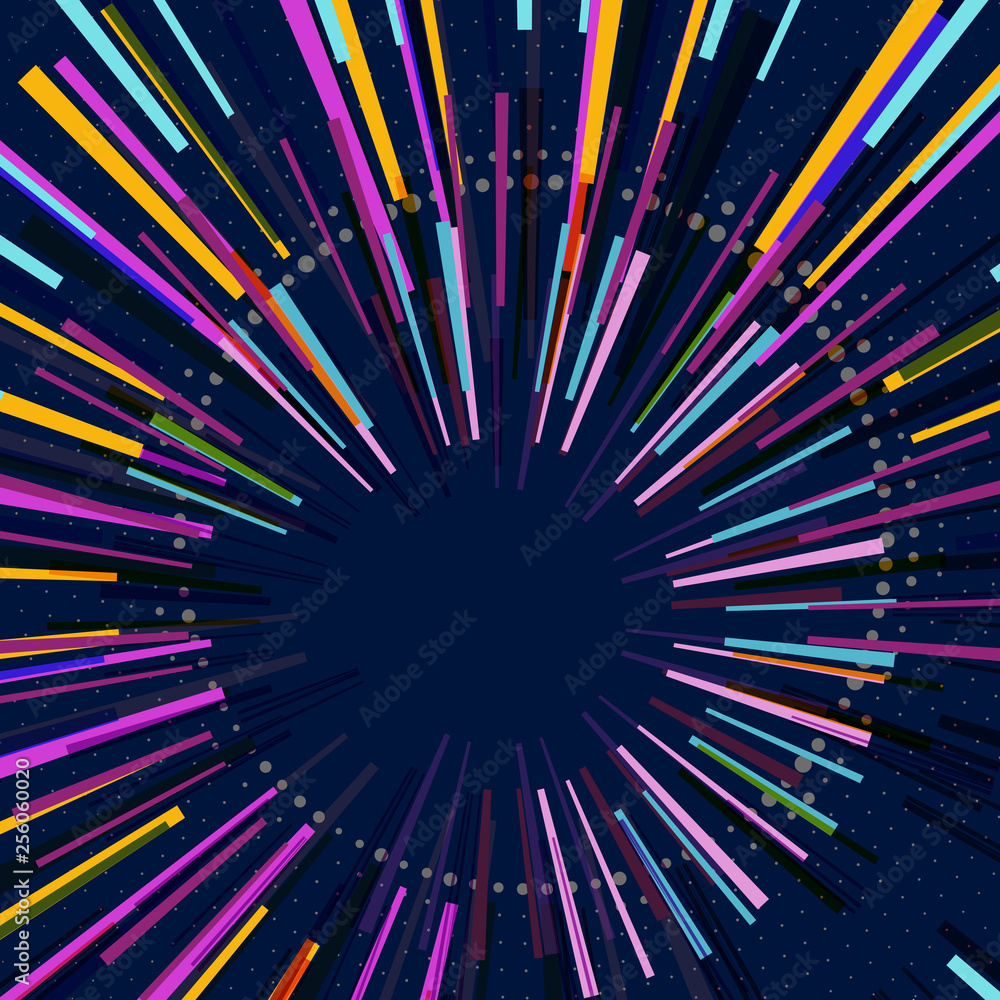 Poster abstract circular geometric background. circular geometric centric motion pattern. starburst dynamic