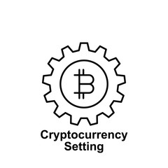 bitcoin setting outline icon. Element of bitcoin illustration icons. Signs and symbols can be used for web, logo, mobile app, UI, UX