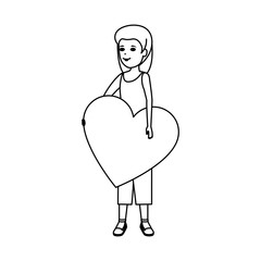 woman lifting heart love