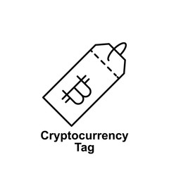 bitcoin tag outline icon. Element of bitcoin illustration icons. Signs and symbols can be used for web, logo, mobile app, UI, UX