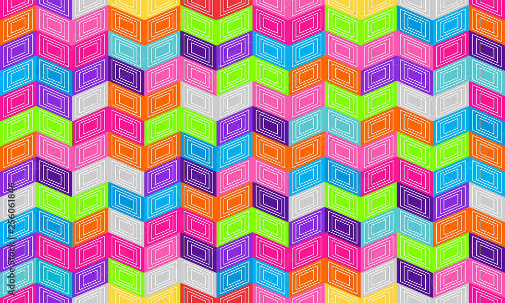 Poster abstract seamless background pattern with rhomboids. vector graphic illustration in full color.