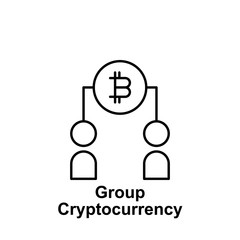 bitcoin group human outline icon. Element of bitcoin illustration icons. Signs and symbols can be used for web, logo, mobile app, UI, UX