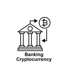 bitcoin banking online outline icon. Element of bitcoin illustration icons. Signs and symbols can be used for web, logo, mobile app, UI, UX