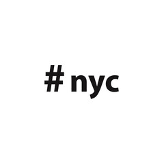 Hashtag nyc. The inscription for printing on banners, clothing, paper, postcards, bags, and other items.Vector illustration.