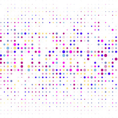 Colored dots on white background   