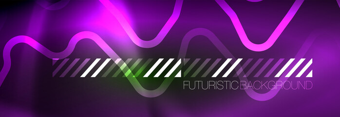Shiny neon lights background, techno design, modern wallpaper for your project