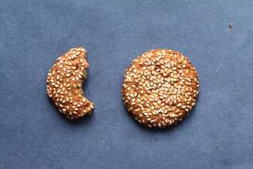 homemade ginger coockie with sesame