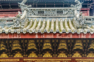 Yuyuan Garden Architectural Detail View, Shanghai, China
