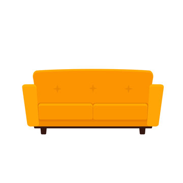 Vector Illustration Of Yellow Couch
