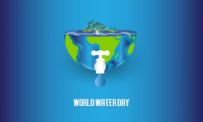 Naklejka premium Save water. World Water Day concept. Vector illustration. - Vector