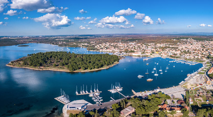 Aerial shot of Medulin, a town in Croatia, popular tourist destinaion © vskrinjaric