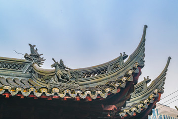 Yuyuan Garden Architectural Detail View, Shanghai, China