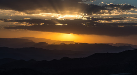 sunset in the highlands of Lalibela, Ethiopia