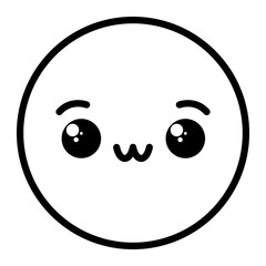 Fototapeta premium kawaii emoji face