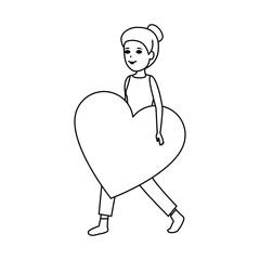 woman lifting heart love