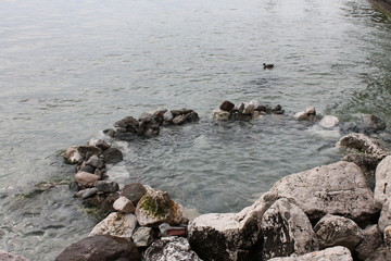 Natural thermal spring on lake Garda Sirmione Italy