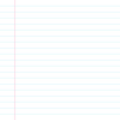 A sheet of white striped paper with a left margin. Classic note for study.