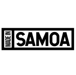 Made in Samoa label on white