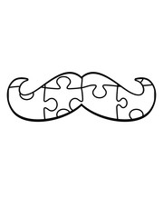 schnurrbart mustache puzzle schnauzbart bart liebe muster viele puzzlestücke teil puzzlespiel puzzleteil puzzeln form logo spaß bild design cool umriss hobby