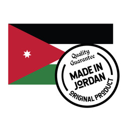 Made in Jordan label on white