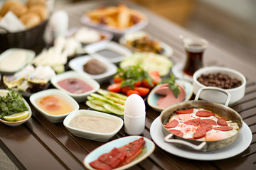 Morning breakfast on table