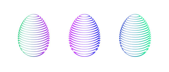 easter eggs set simple colorful icons on white background