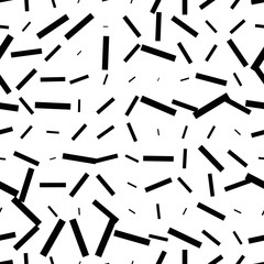 Abstract messy textured grunge seamless pattern with sticks, squares. Geometric shapes. Vector illustration.    