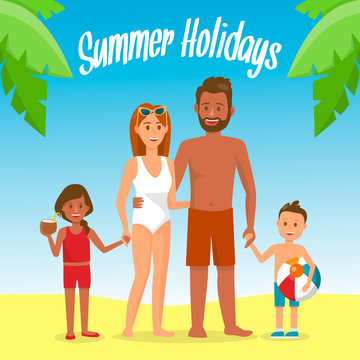 Family on Summer Holidays Social Media Banner