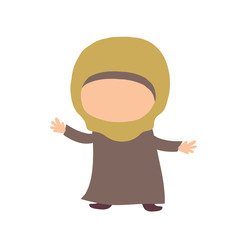 Muslim girl on a white background. Vector illustration.