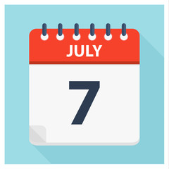 July 7 - Calendar Icon - Calendar design template