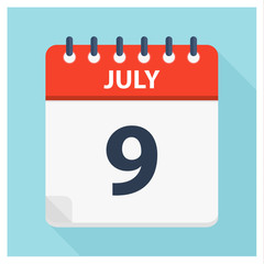 July 9 - Calendar Icon - Calendar design template