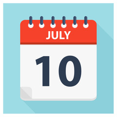 July 10 - Calendar Icon - Calendar design template