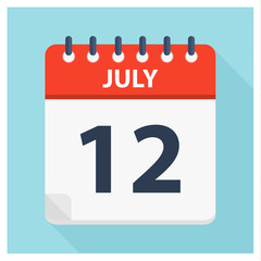 July 12 - Calendar Icon - Calendar design template