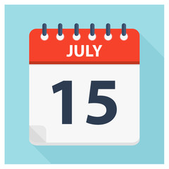 July 15 - Calendar Icon - Calendar design template