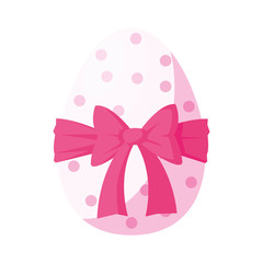 happy easter egg painted with bow ribbon