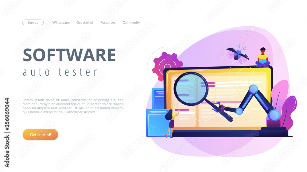 Wall mural automated testing concept landing page.