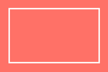 Rectangular frame on coral background.