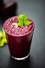 Fresh beetroot smoothie wit celery