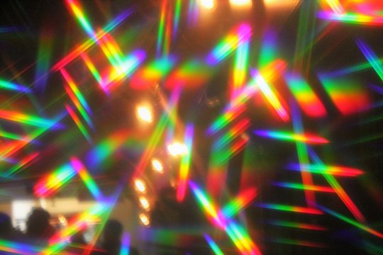 disco lights hologram flare prism abstract disco neon lights nightclub synthwave dance party background with copy space, disco lights synth wave retro neon lights 