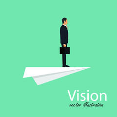 Vision concept. Symbol of leadership, business, future, progress, motivation, strategy, achievement, ambition, succes. Vector illustration in flat design.