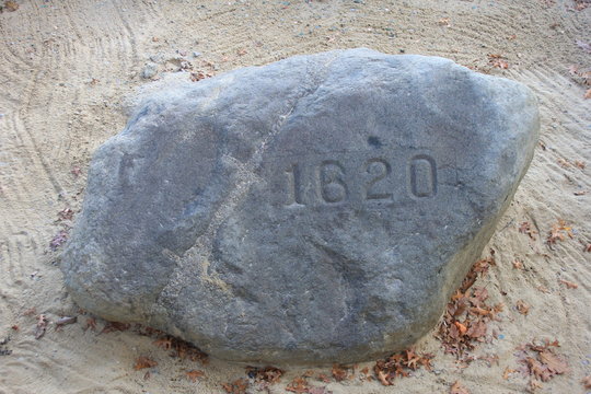 Plymouth Rock 1620 Massachusetts Boston First Thanksgiving Settlement United States USA
