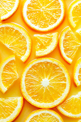 orange slices in juice background