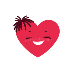 female heart kawaii character