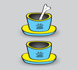 pet animal bowls vector illustration, web icon, sign
