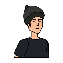 young man with ski mask avatar character