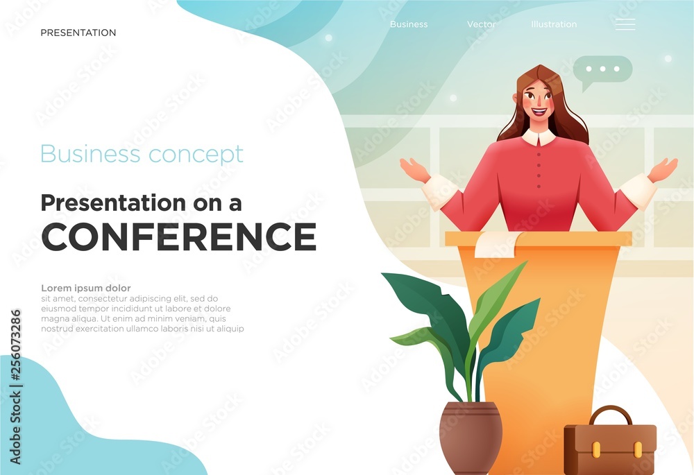 Poster presentation slide templates or landing pages for websites, or apps. business concept illustrations.