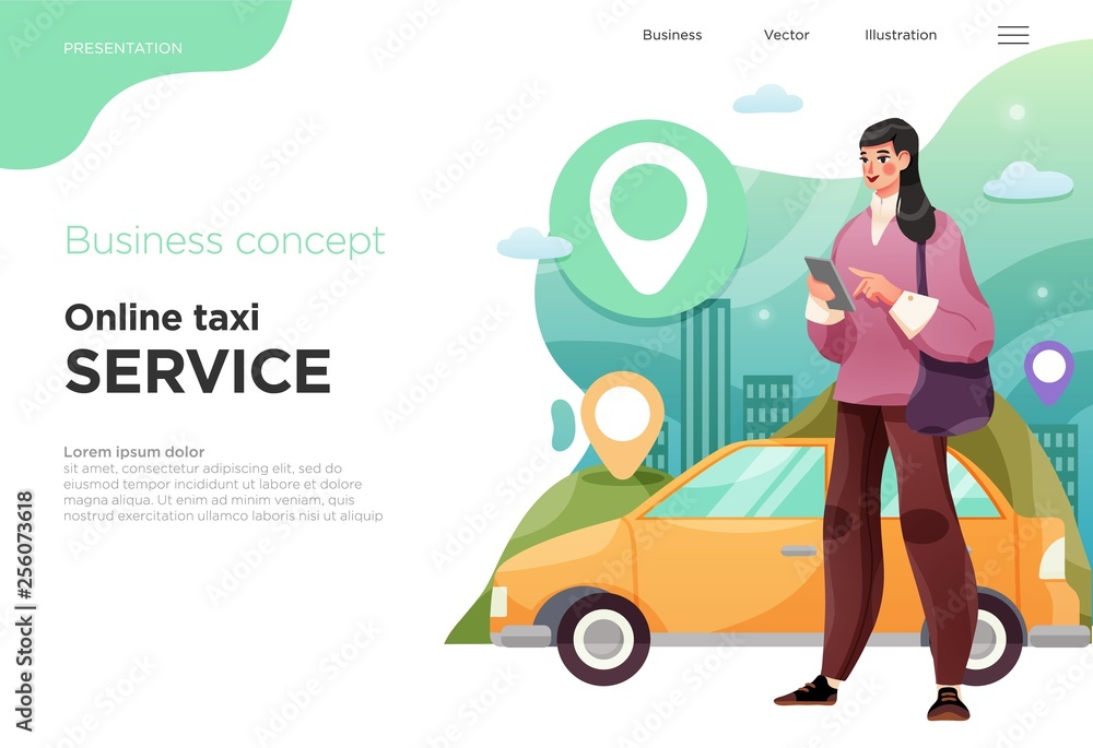Poster presentation slide templates or landing pages for websites, or apps. business concept illustrations.