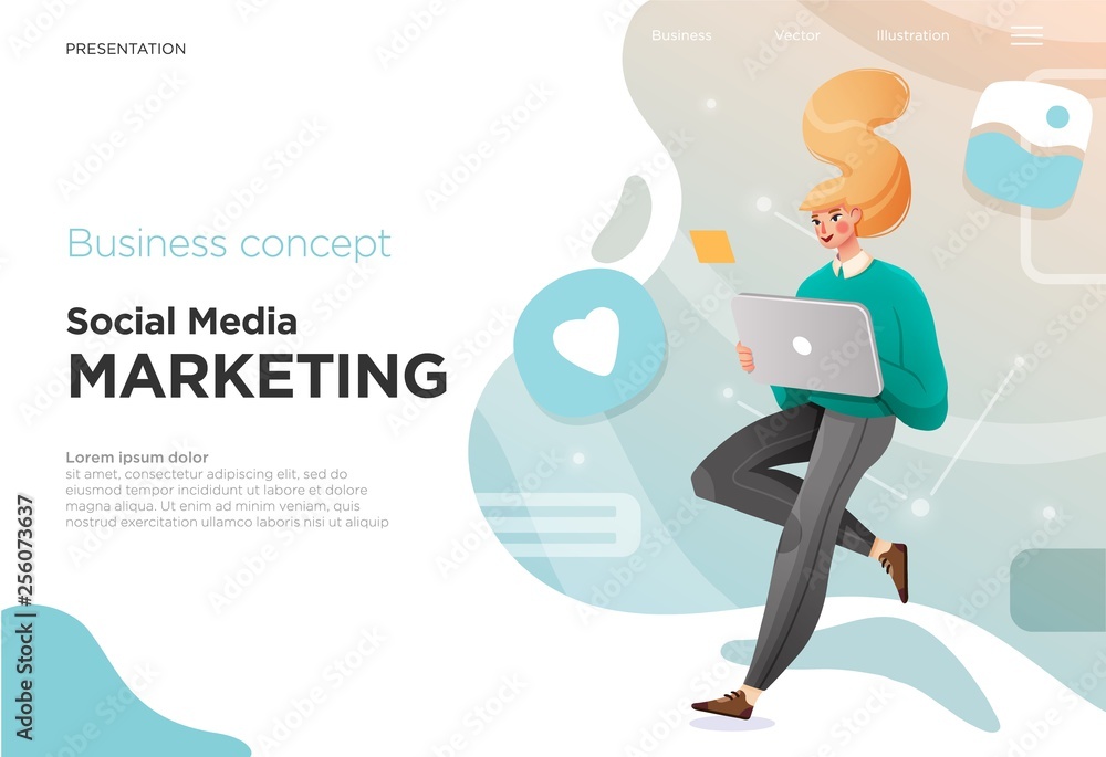 Poster presentation slide templates or landing pages for websites, or apps. business concept illustrations.