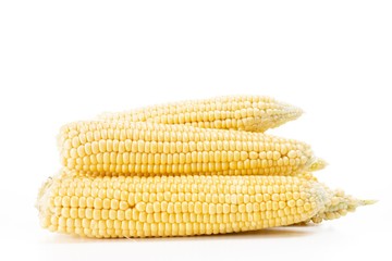 Corn vegetable isolated on white, food,  agriculture.