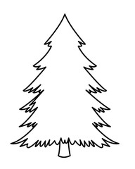 pine tree icon isolated black and white